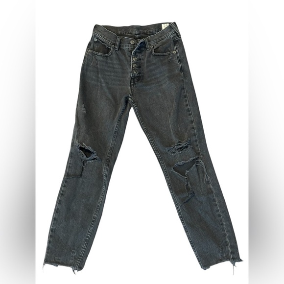 We the free size 24 distressed cropped button fly jeans size 24 - Picture 1 of 12